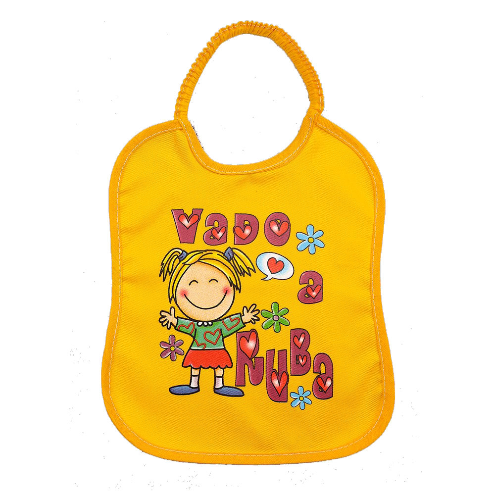 Bavetta baby SMILE cm.22x26 con elastico - stampate con transfer con frasi spiritose