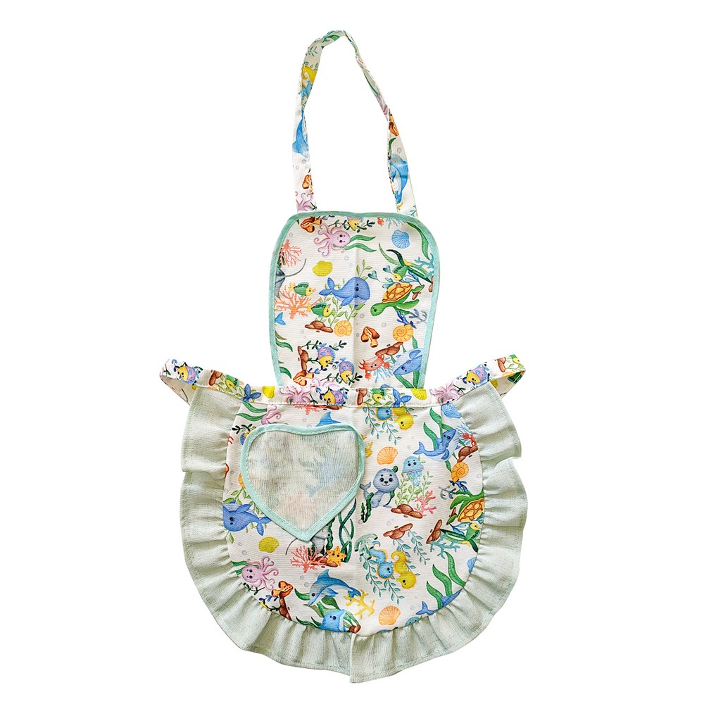 Grembiulino FABRIZIO cm.39x50 con pettorina con tasca a cuore