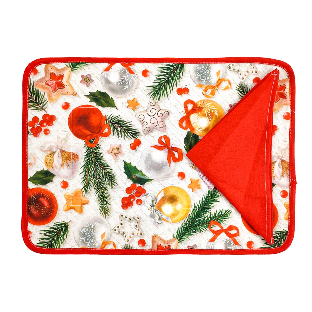 Set prima colazione CHRISTMAS MAGIC: tovaglietta imbottita cm. 35x50+tov.lo cm. 30x30