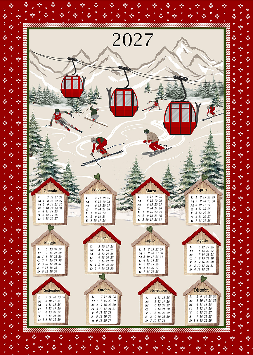 Strofinaccio Calendario  cm.50x75