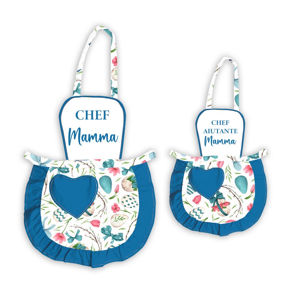 Coppia JOY Grembiulino baby + adulto con pettorina sublimatica stampata