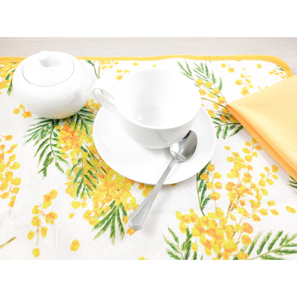 Set prima colazione  MIMOSA   :tovaglietta imbottita cm. 35x50+tov.lo cm. 30x30 -
