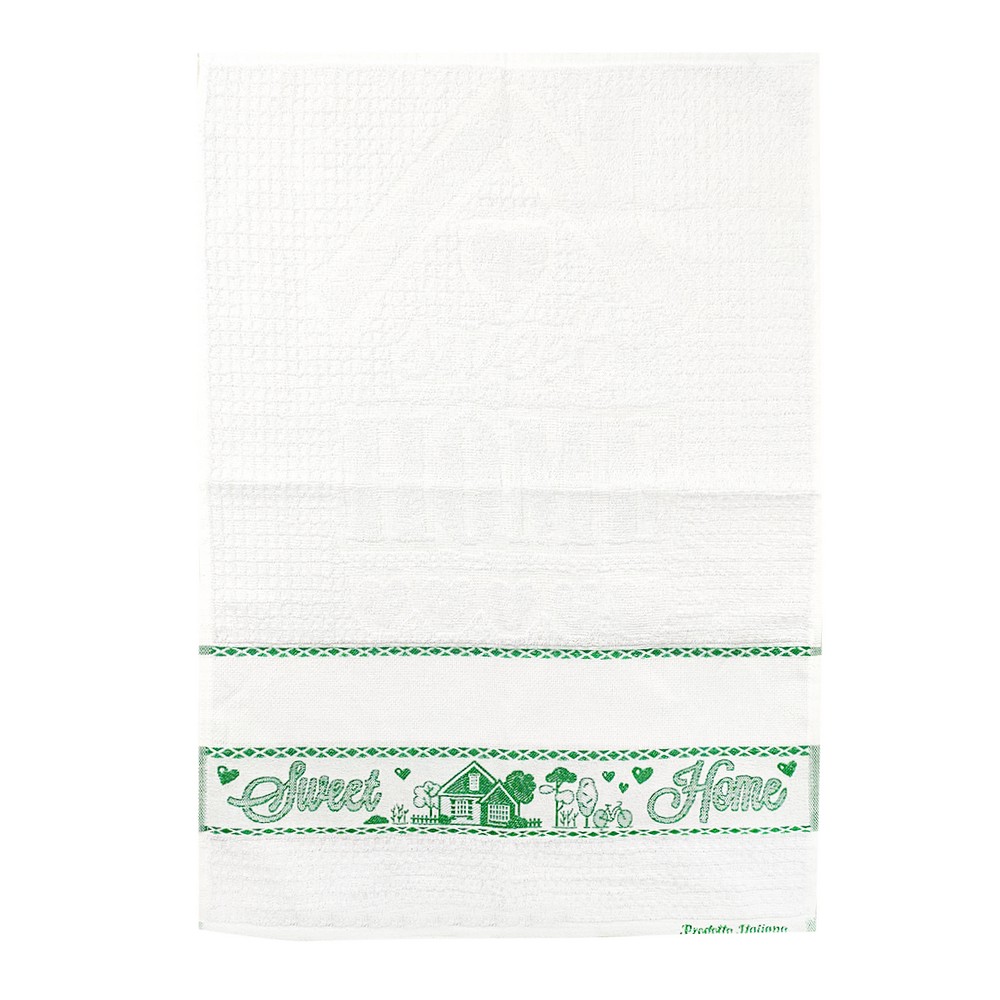 Strofinaccio spugna CASETTE cm.50x70 con inserto da ricamare