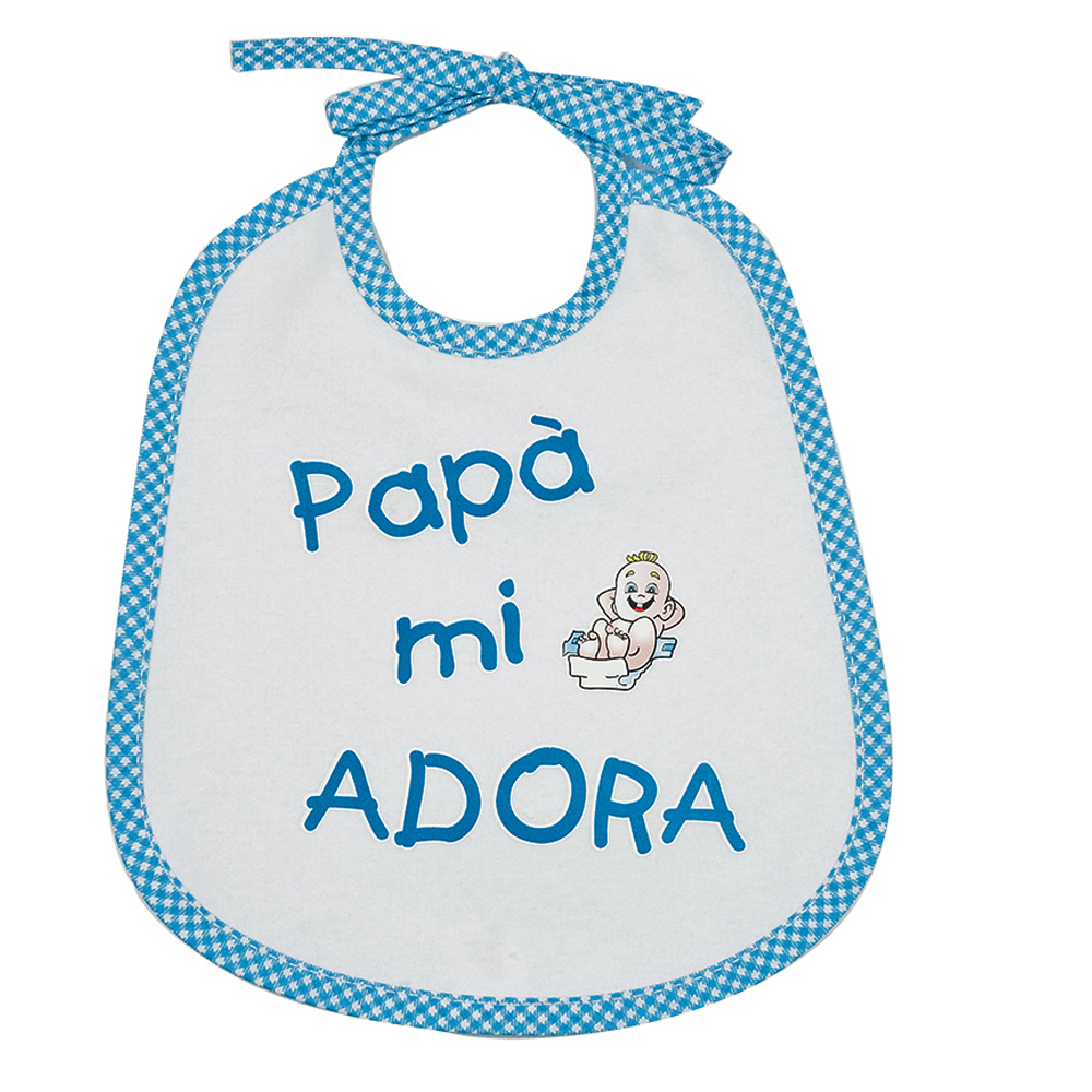 Bavaglino LE FRASI.. cm.20x24 con laccetti