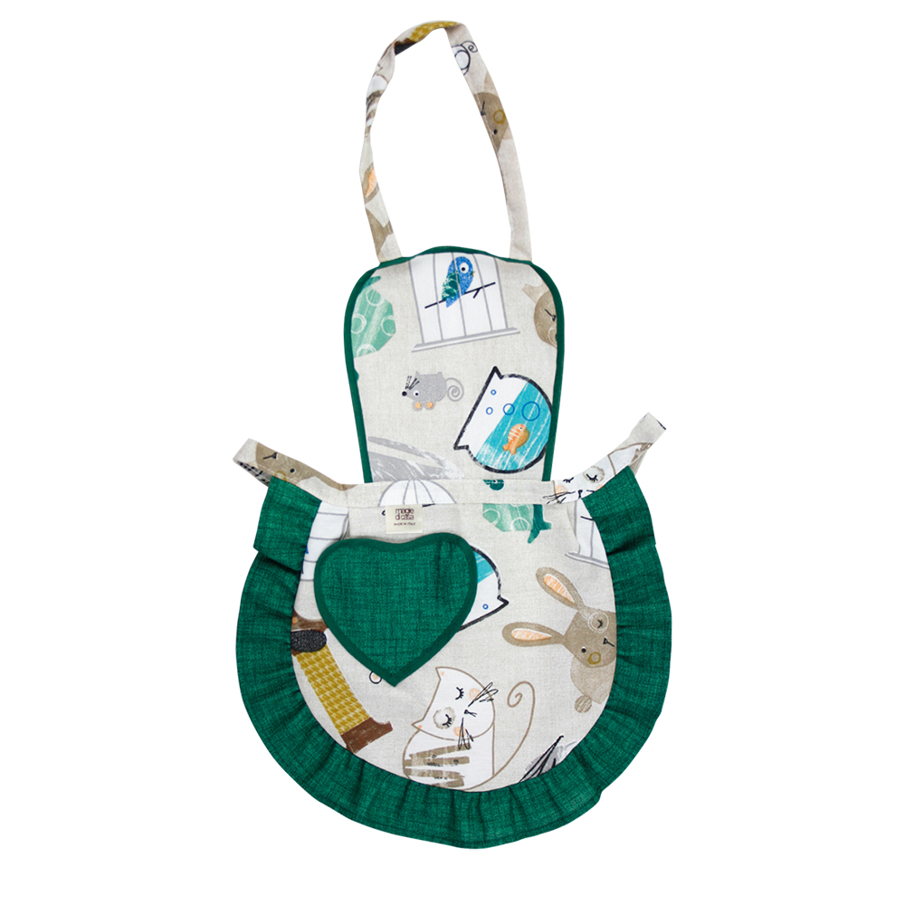 Grembiulino FABRIZIO cm.39x50 con pettorina con tasca a cuore