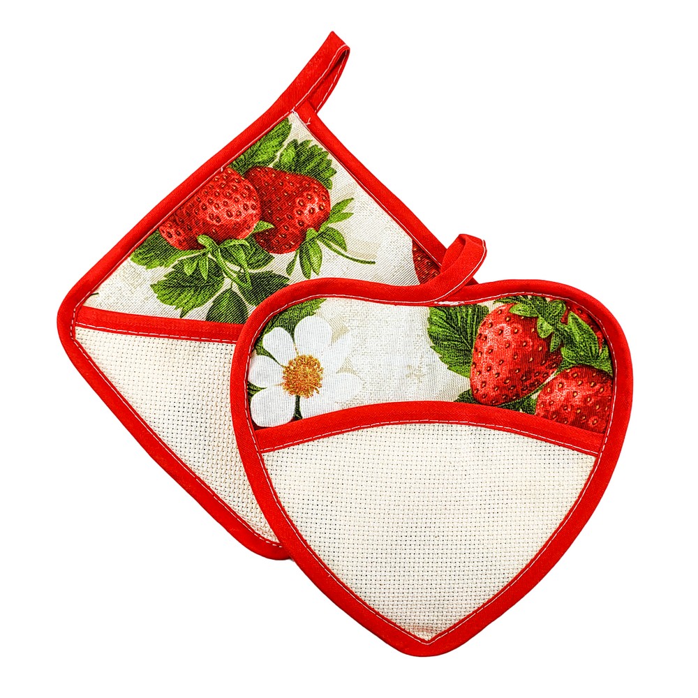 Presina SPRING SUMMER cuore e quadra con tasca in etamine da ricamare