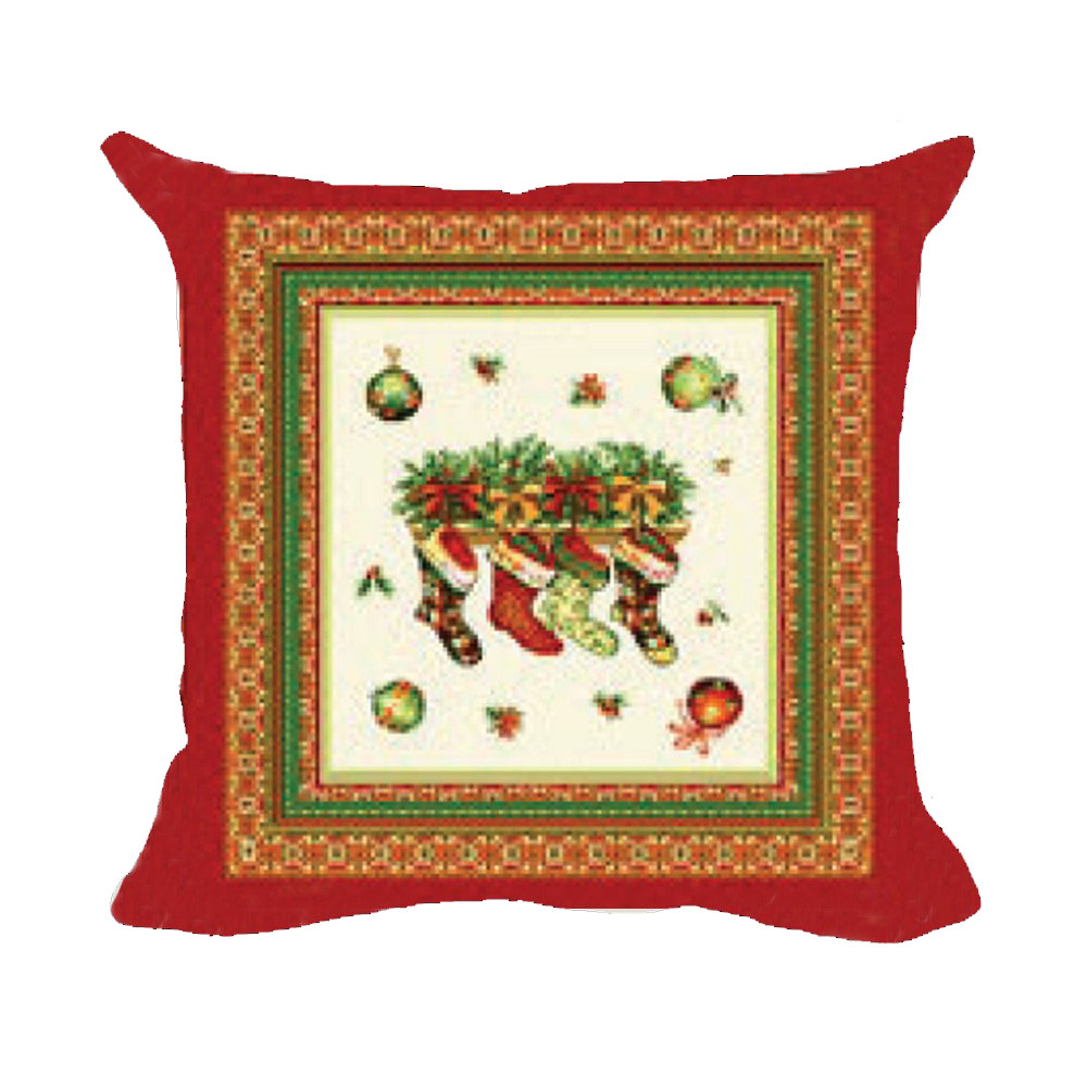 Fodera cuscino gobelin cm.45x45 con cerniera DISEGNI BABBO/SCHIACCIANOCI  sfusa