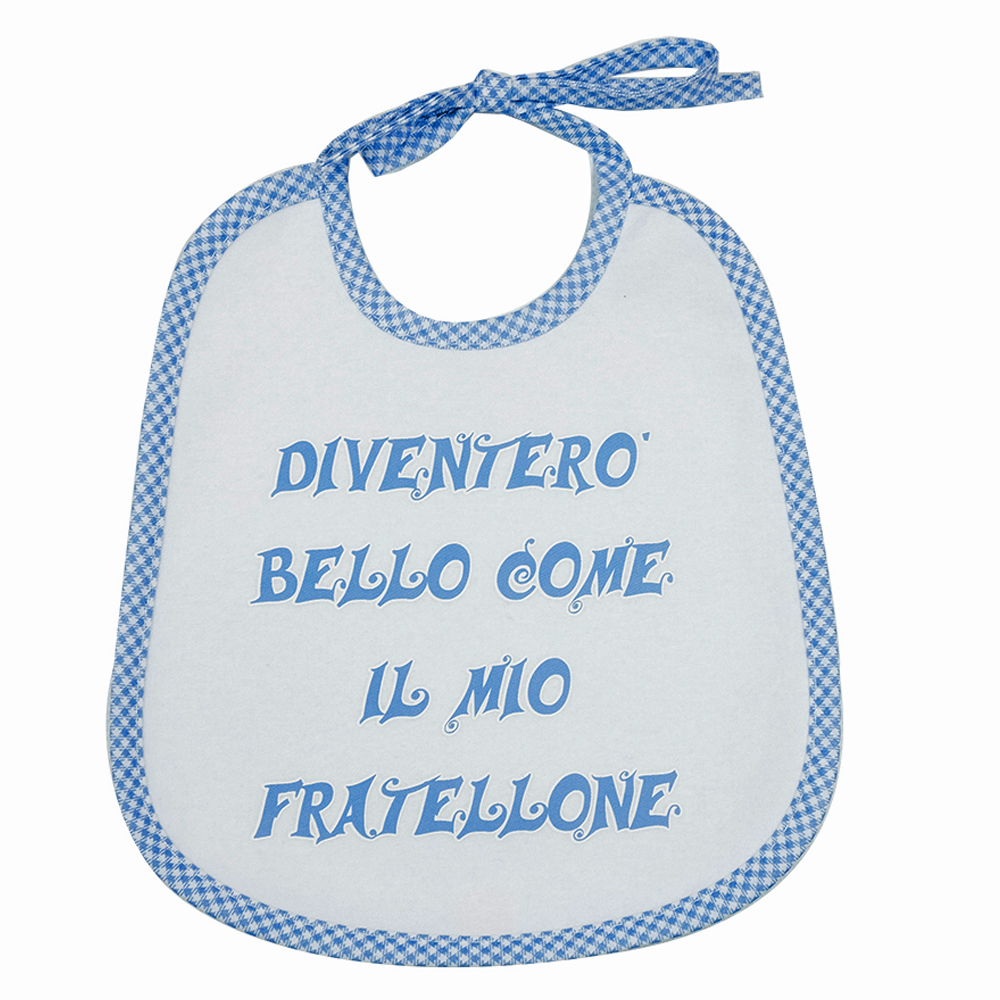Bavaglino LE FRASI.. cm.20x24 con laccetti