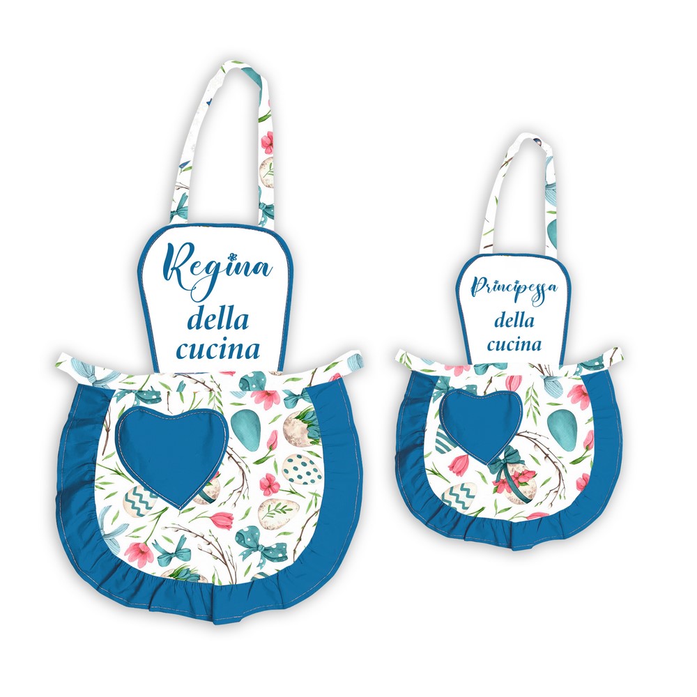Coppia JOY Grembiulino baby + adulto con pettorina sublimatica stampata