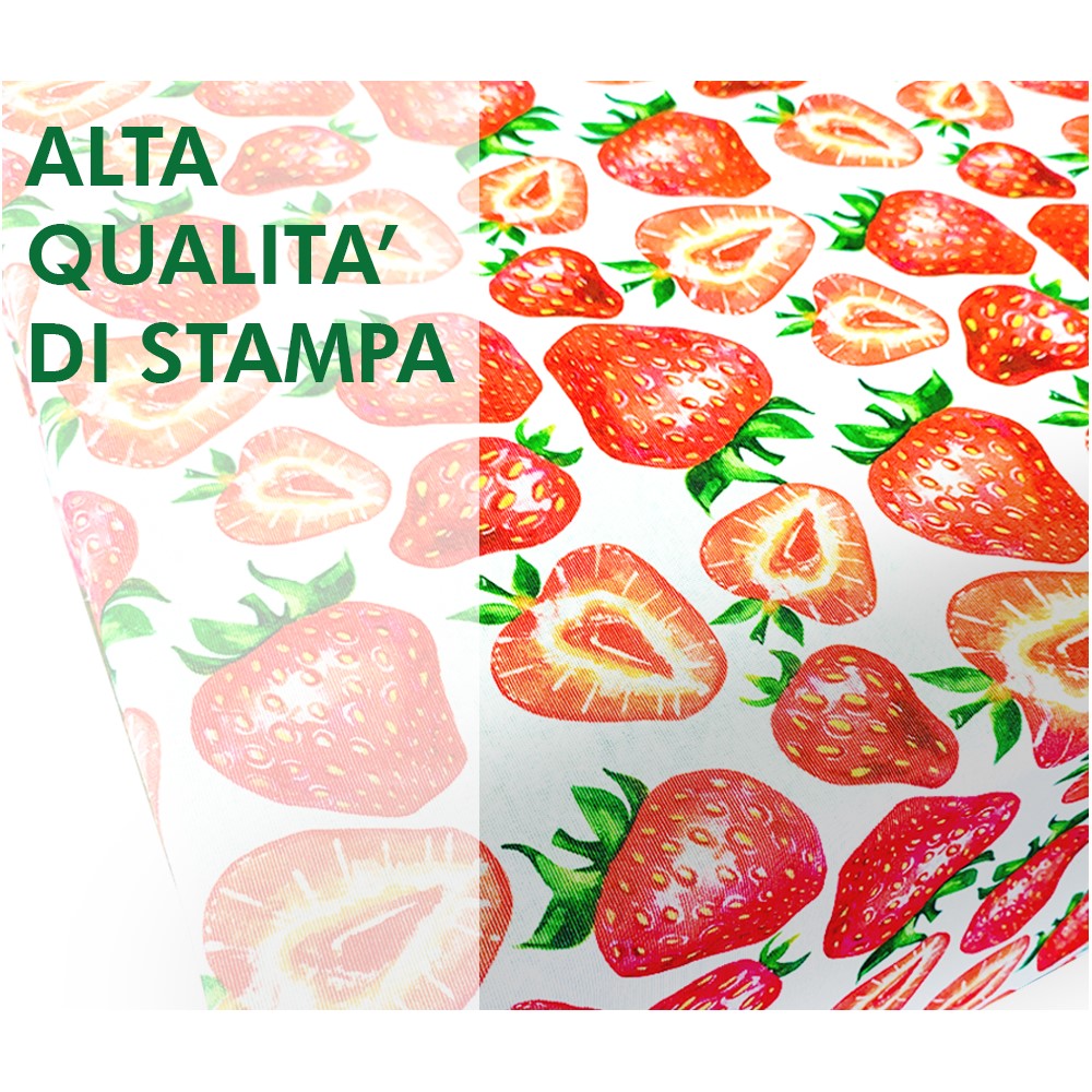 Tovaglia  rotonda d 180 cm. FRUITS - sfusa con appendino 