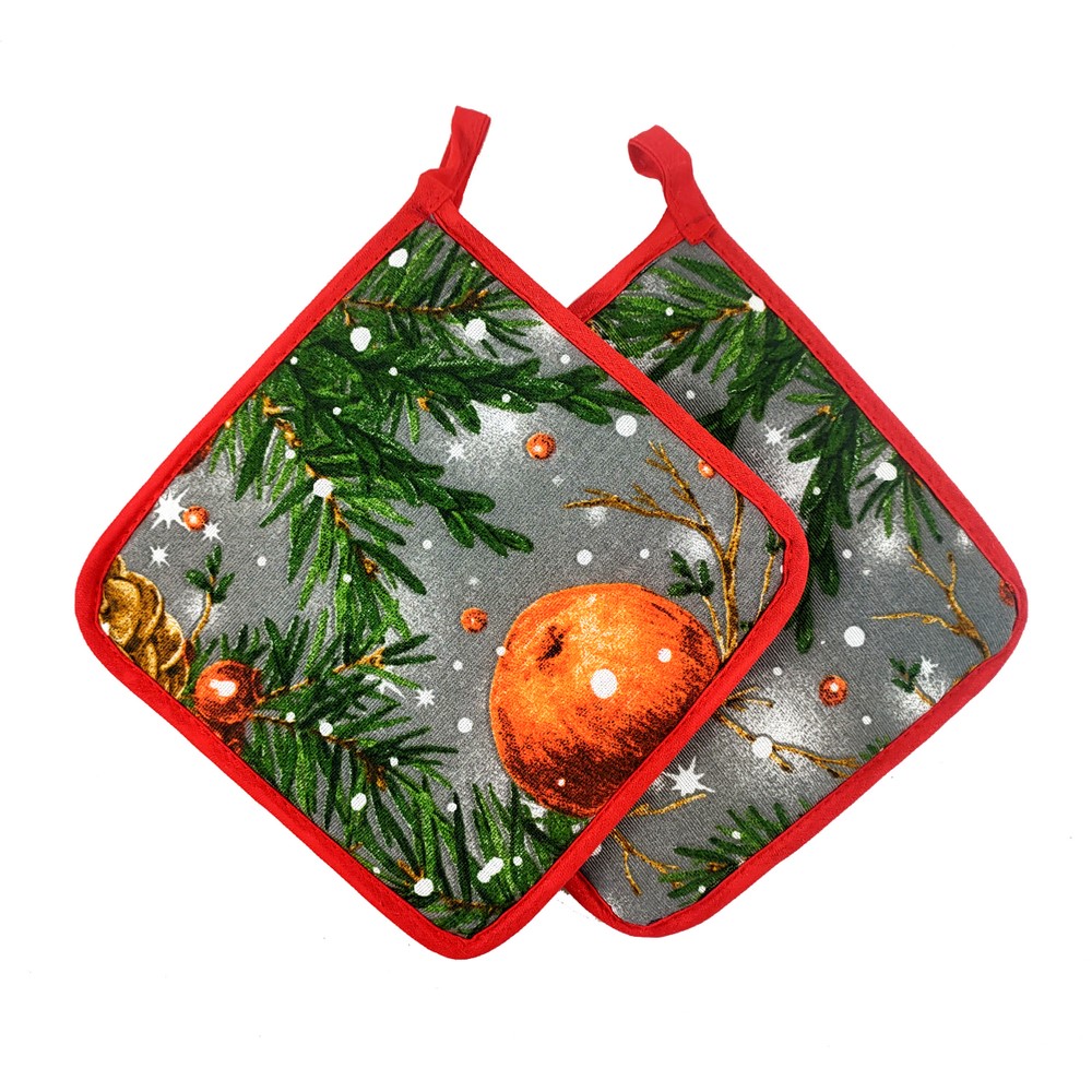 Presina CHRISTMAS PIGNE cm.20x20 – imbustata 3 pz.  - mono disegno 