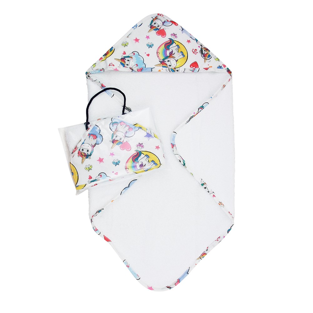 Accappatoio neonato a triangolo FLOUNDER cm.60x60 in spugna - in busta