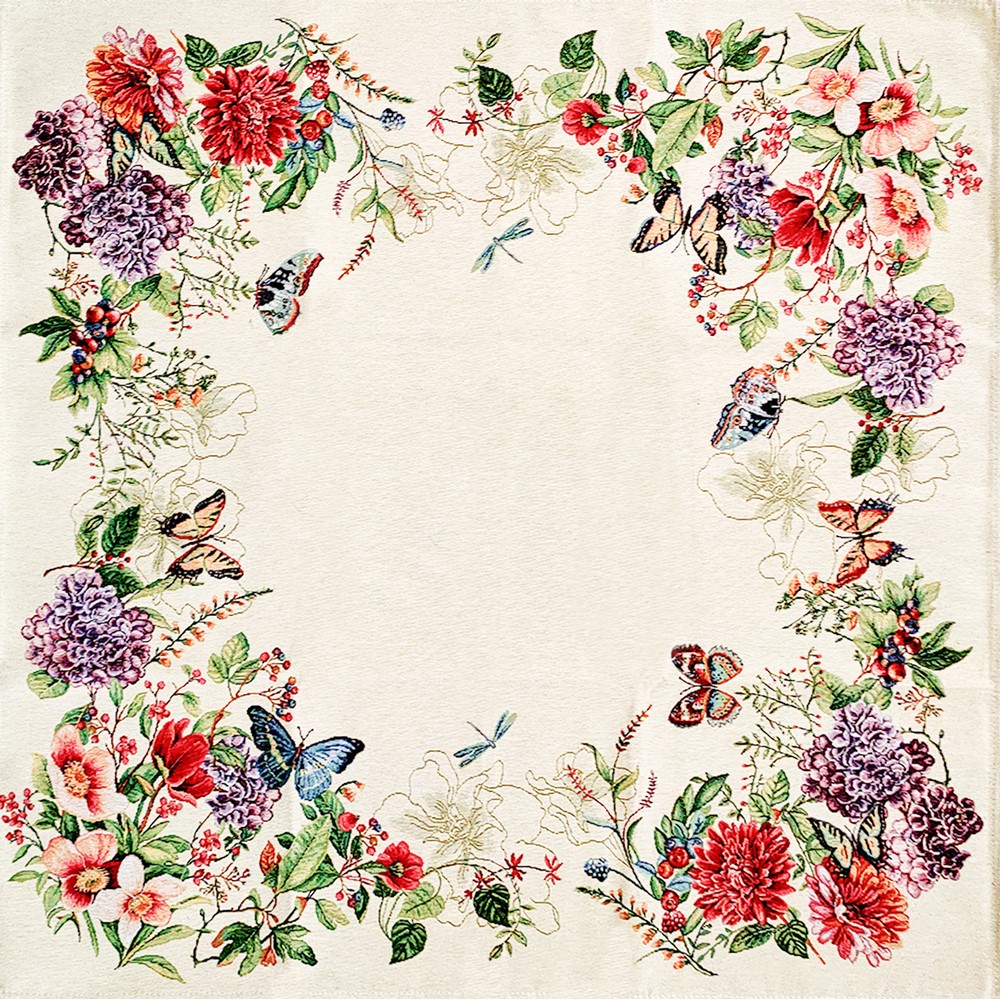 Centrotavola cm.140x140 GOBELIN dis.BUTTERFLY