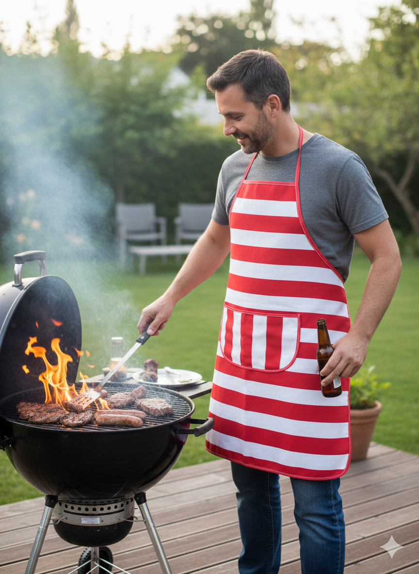 Grembiule intero STRIPES cm. 70x90 con tascone centrale