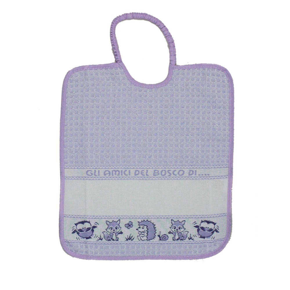 Bavaglino AMICI DEL BOSCO cm. 28x32 con etamine per ricamo