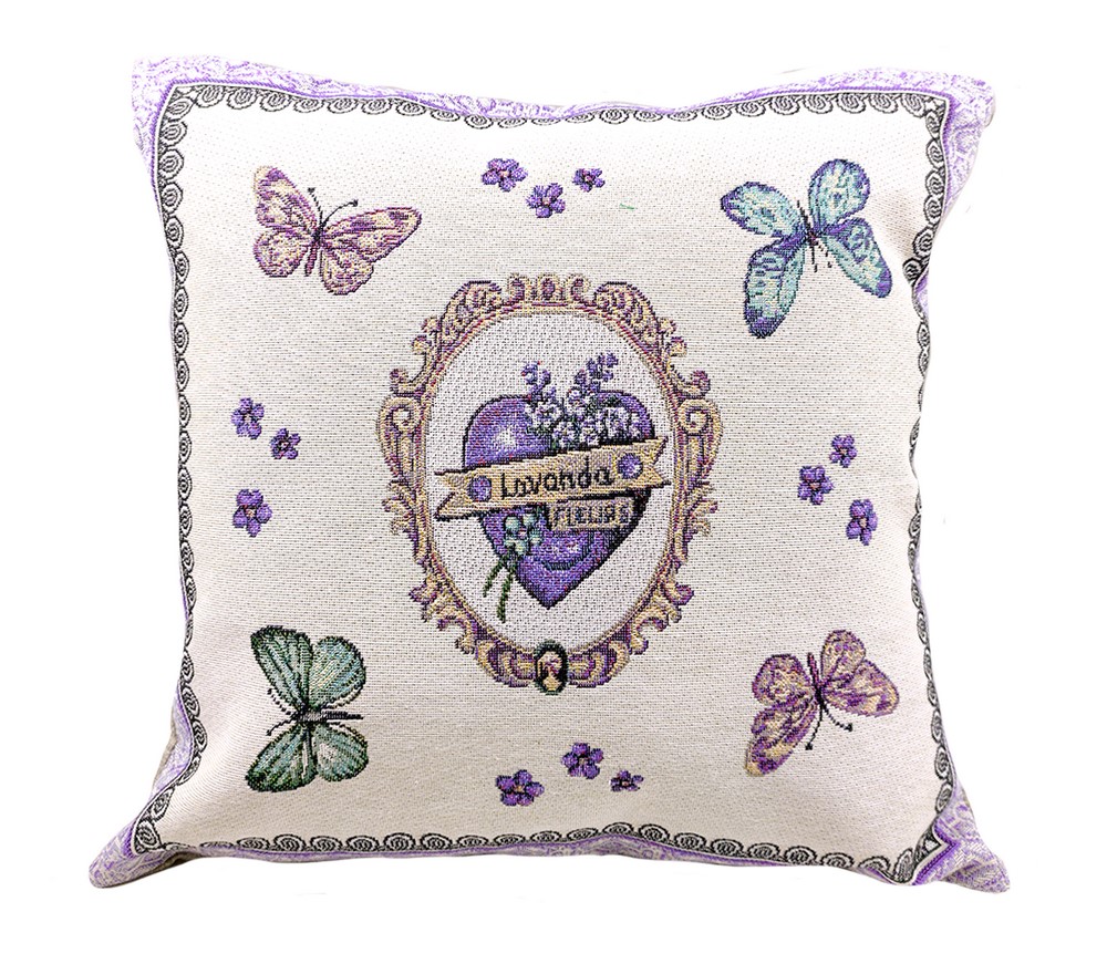 Cuscino cm.45x45 GOBELIN con cerniera dis.LAVENDEL