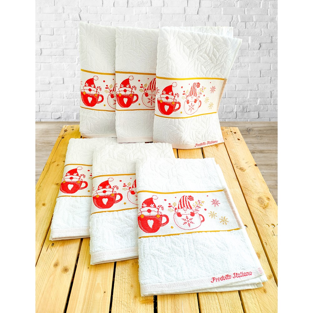 Strofinaccio GNOMO CHRISTMAS colore bianco