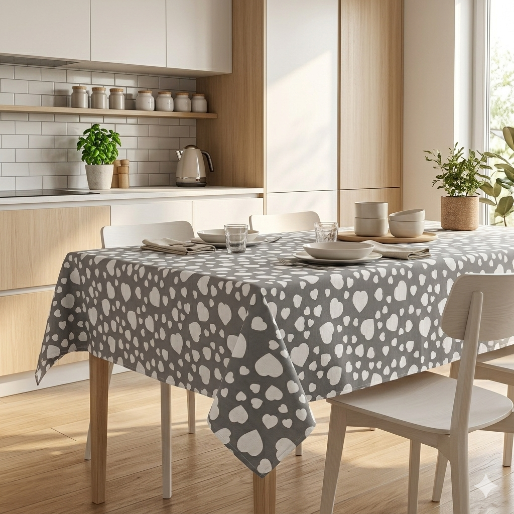 Tovaglia cm. 140x360  DOLCI BATTITI