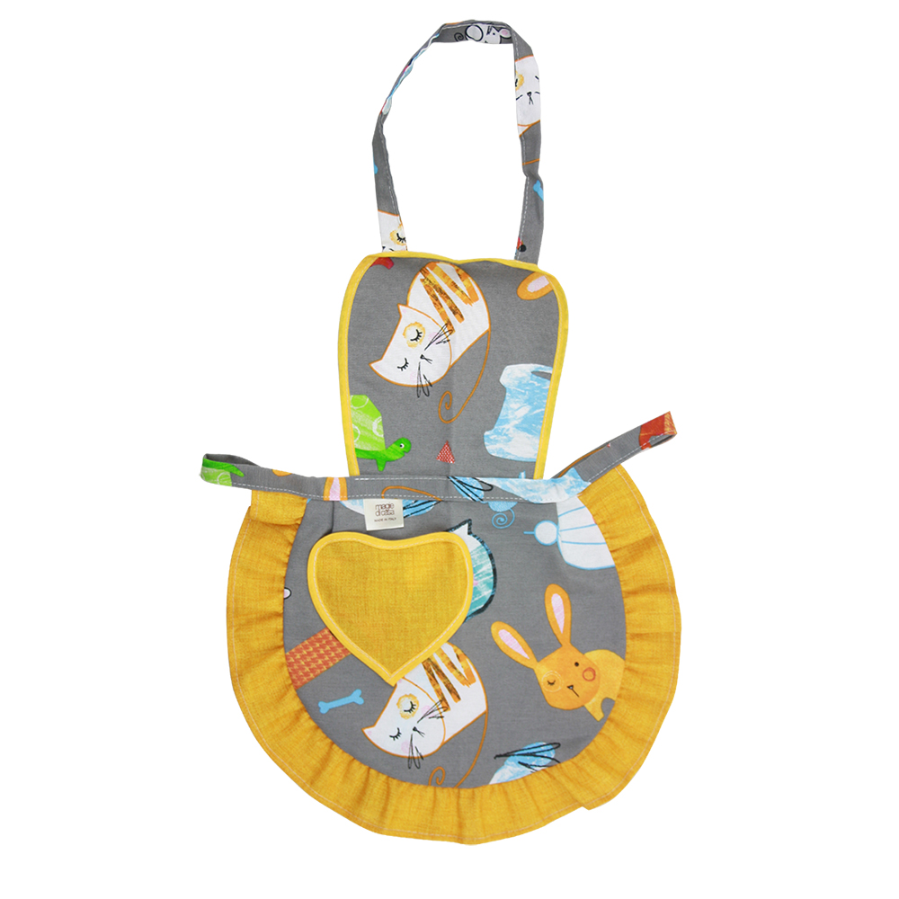 Grembiulino FABRIZIO cm.39x50 con pettorina con tasca a cuore