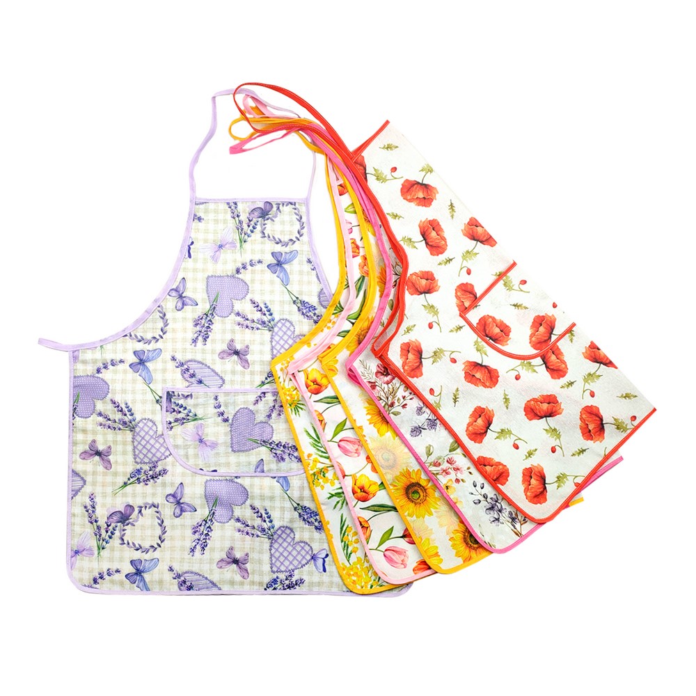 Grembiule intero FLOWERS con tascone centrale