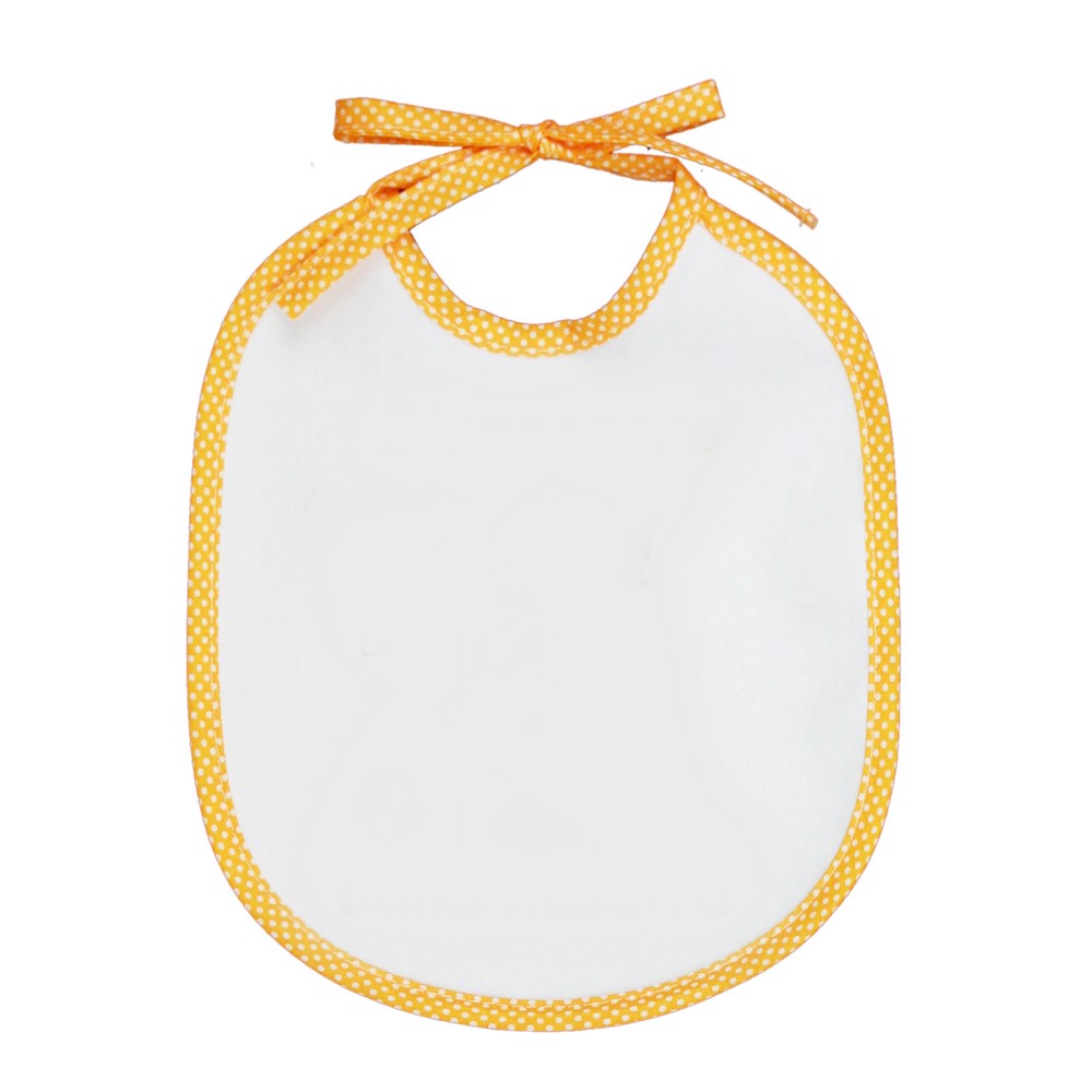 Bavaglino con laccetti mis.20x24 bianco con sbieco pois