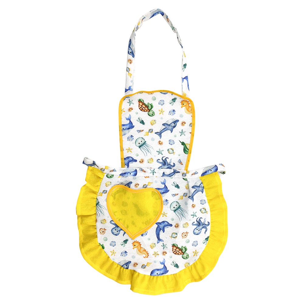 Grembiulino FABRIZIO cm.39x50 con pettorina con tasca a cuore