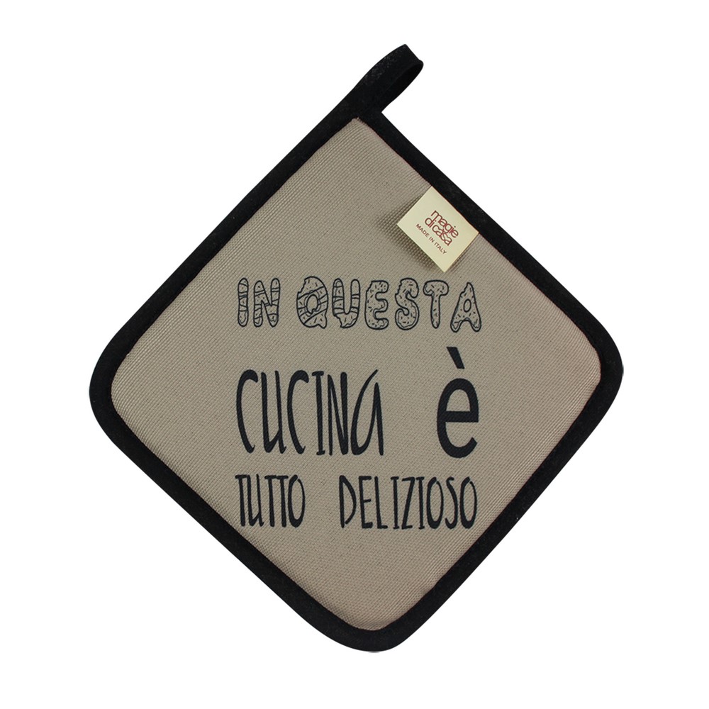 Presina LA CUCINAZZA cm.20x20 con stampe SPIRITOSE