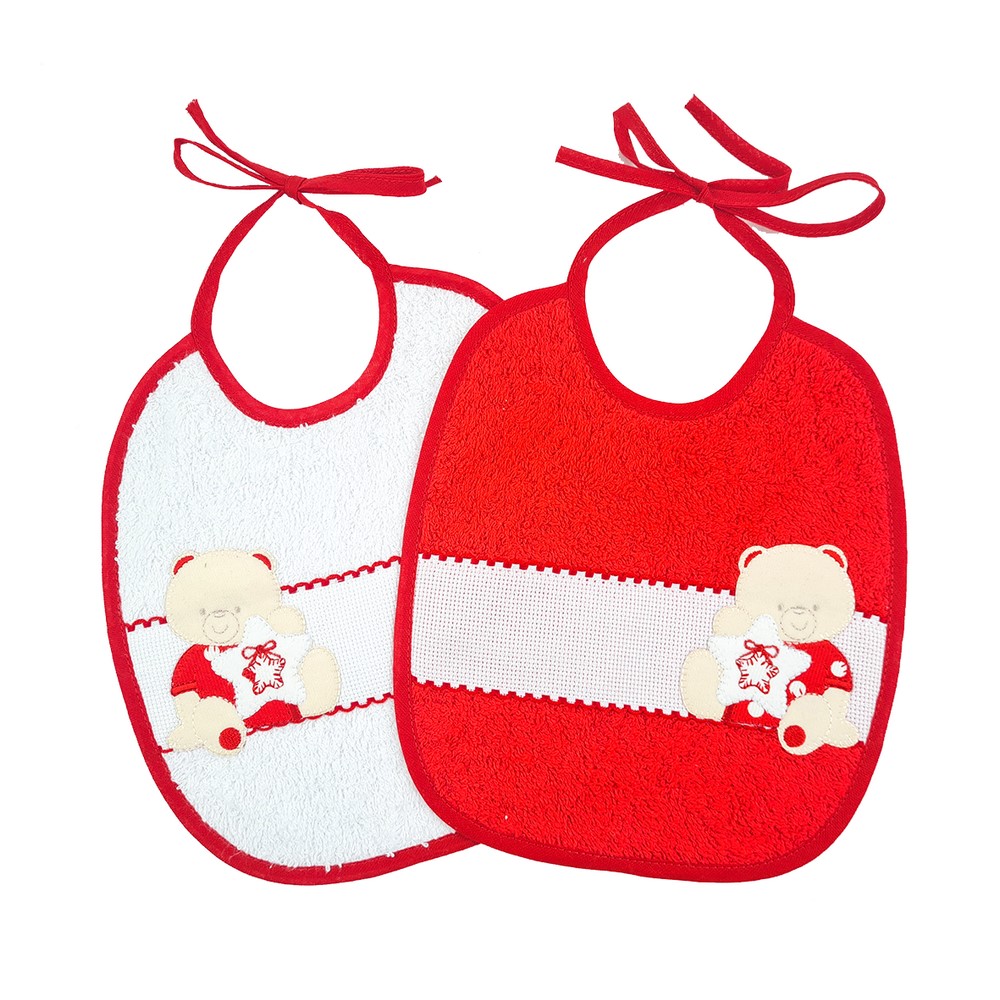 Bavetta GILLY CHRISTMAS con laccetti, fascia in etamine e applicazione