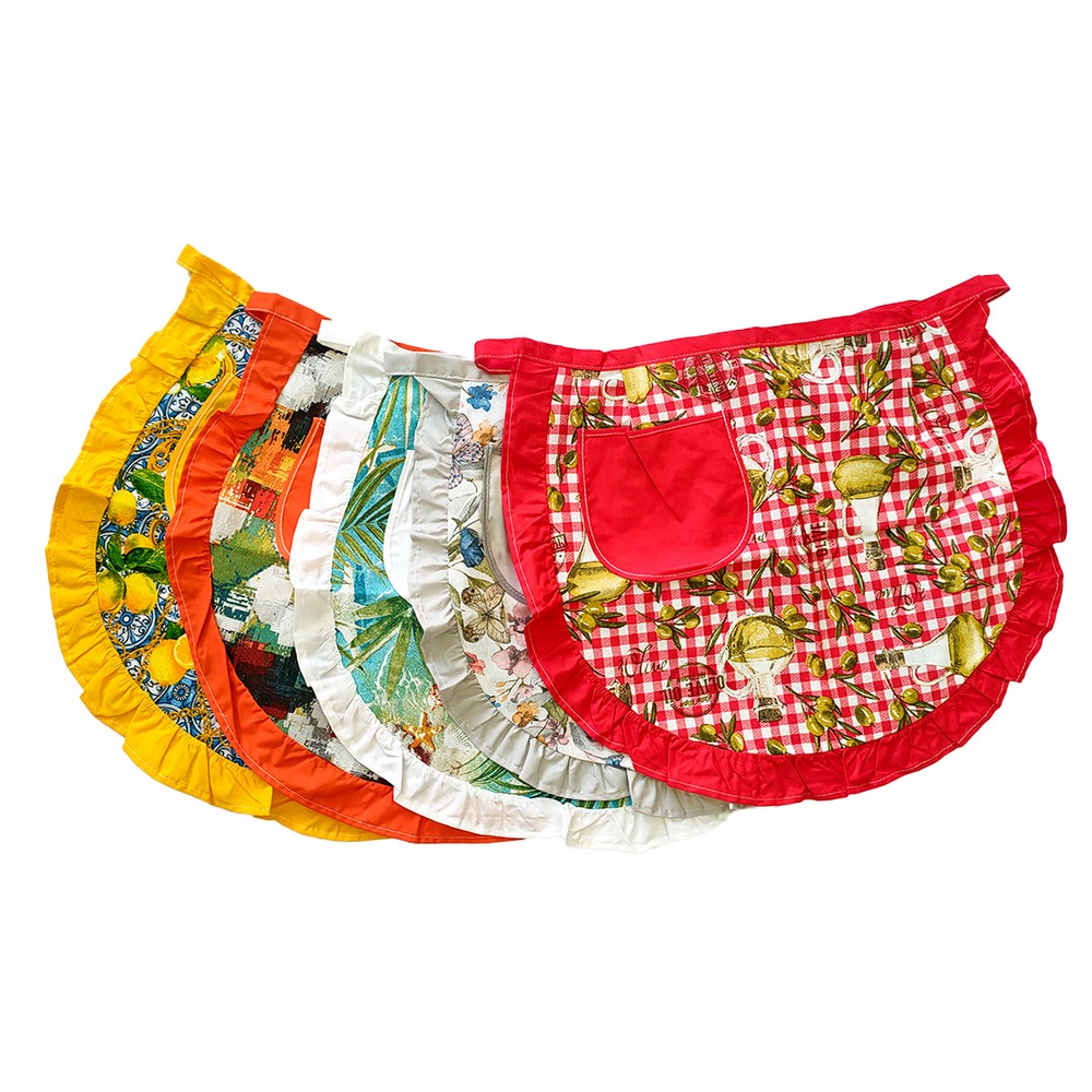 Grembiule a vita ANASTASIA fantasie assortite cm 60x50 con tasca e volant