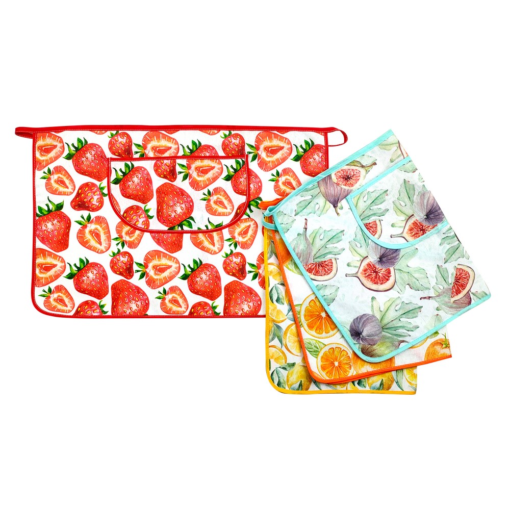 Grembiule a vita FRUITS con tascone  cm.40x60 