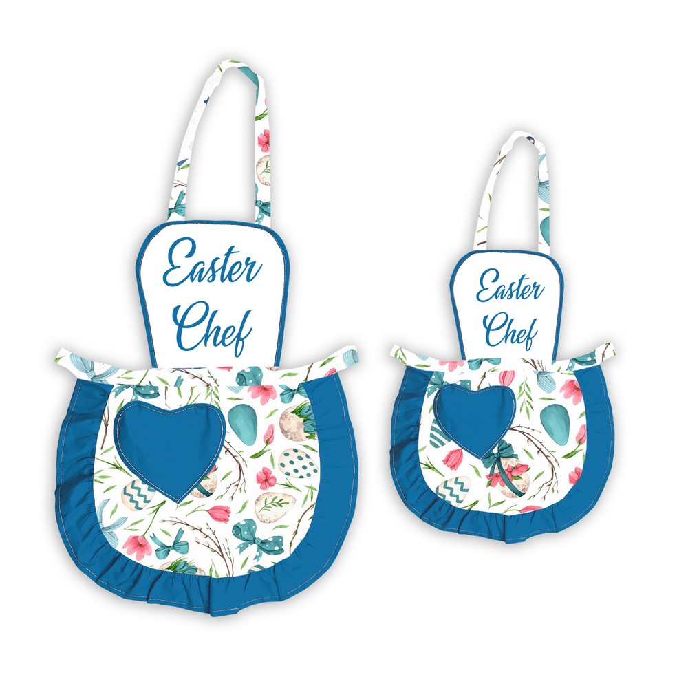 Coppia JOY Grembiulino baby + adulto con pettorina sublimatica stampata