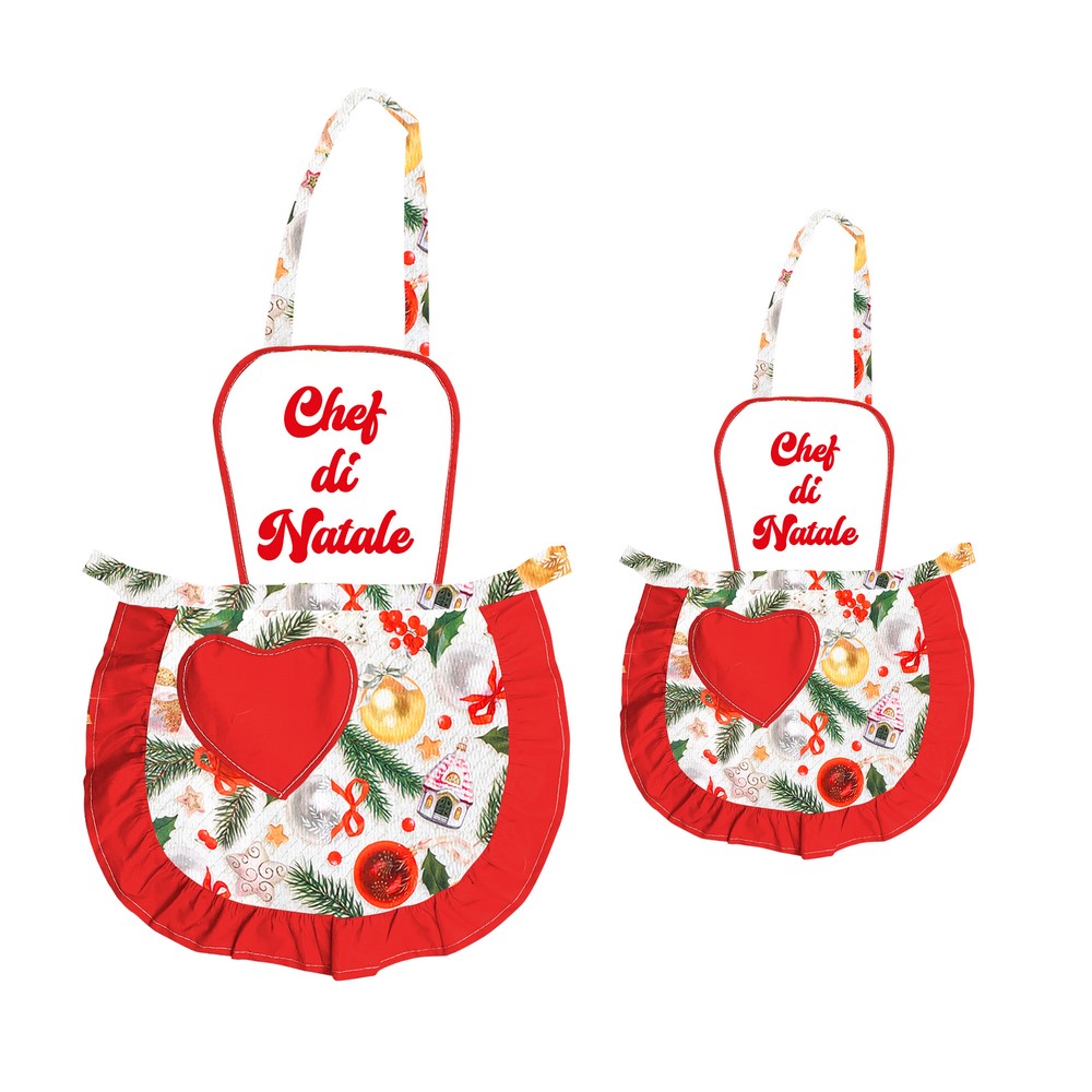 Coppia JOY Grembiulino baby + adulto con pettorina e frasi