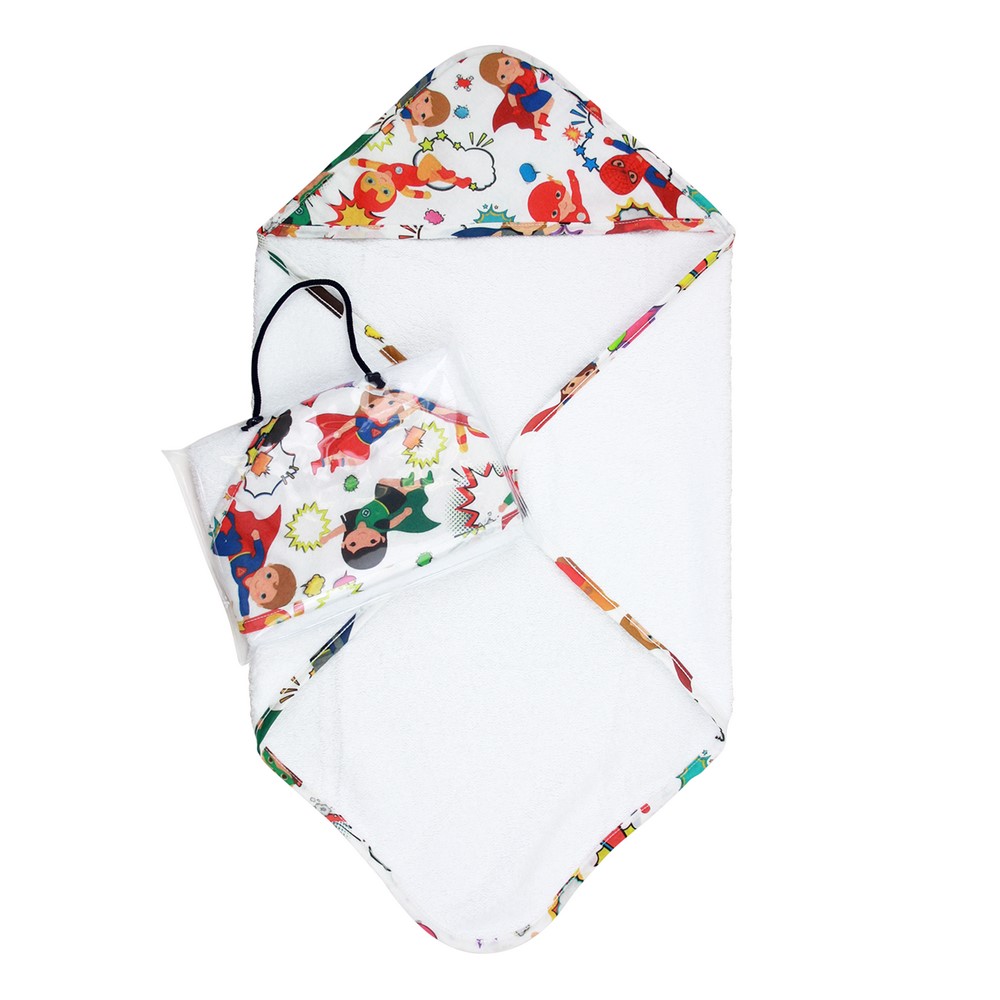 Accappatoio neonato a triangolo FLOUNDER cm.60x60 in spugna - in busta