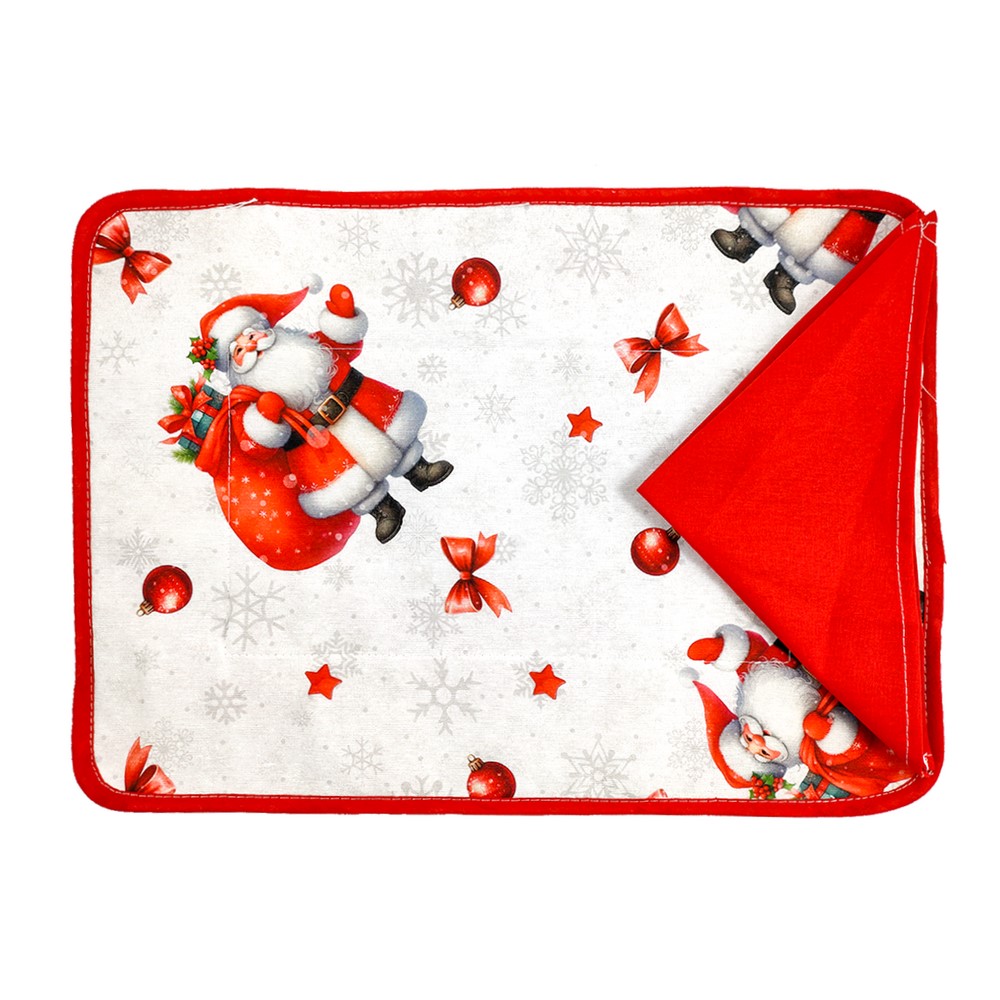 Set prima colazione SANTA CLAUS : tovaglietta imbottita cm. 35x50+tov.lo cm. 30x30