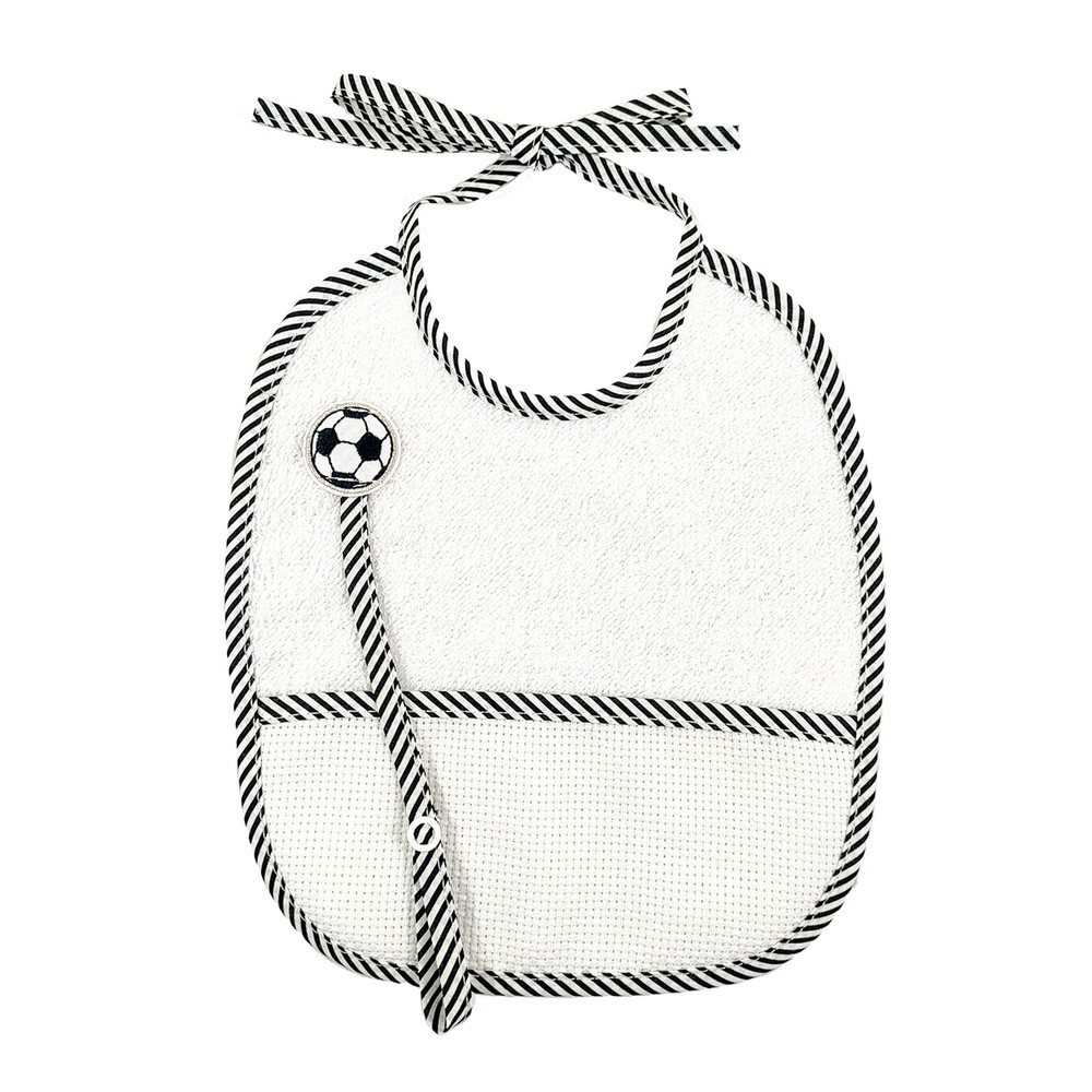 Bavetta  BALLcm.19x22 con portaciuccio e applicaz.+tasca etamine