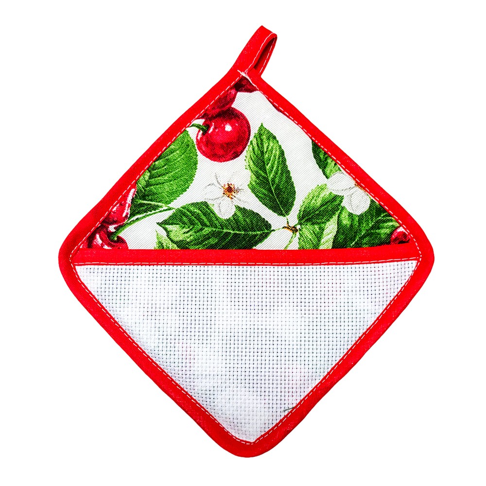 Presina SPRING SUMMER cuore e quadra con tasca in etamine da ricamare