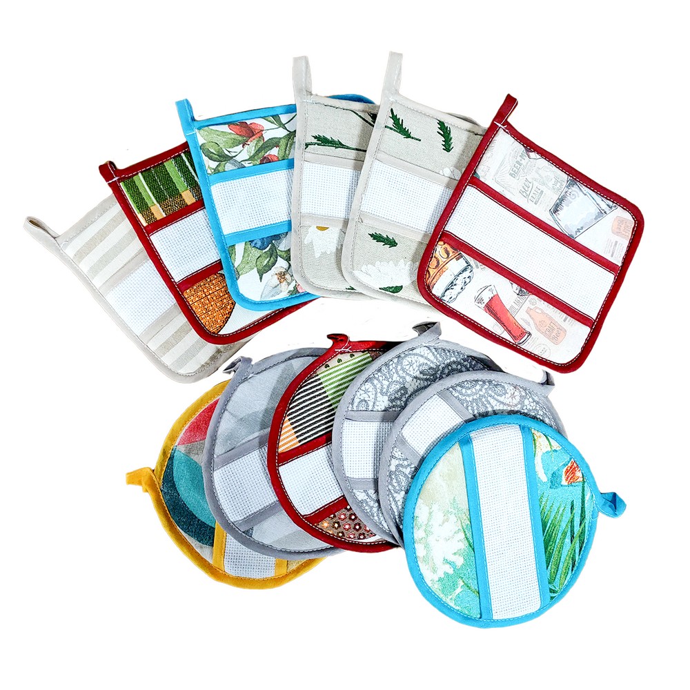 Presine assortite quadrate e tonde con inserto da ricamare PRIMAVERA FANTASIE ASSORTITE