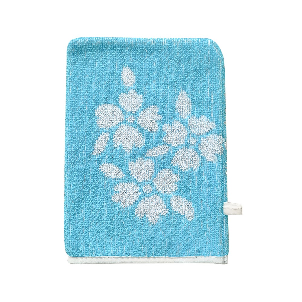 Manopola da bagno cm.15x21 senza elastico in spugna jacquard