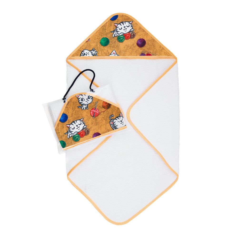 Accappatoio neonato a triangolo FLOUNDER cm.60x60 in spugna - in busta