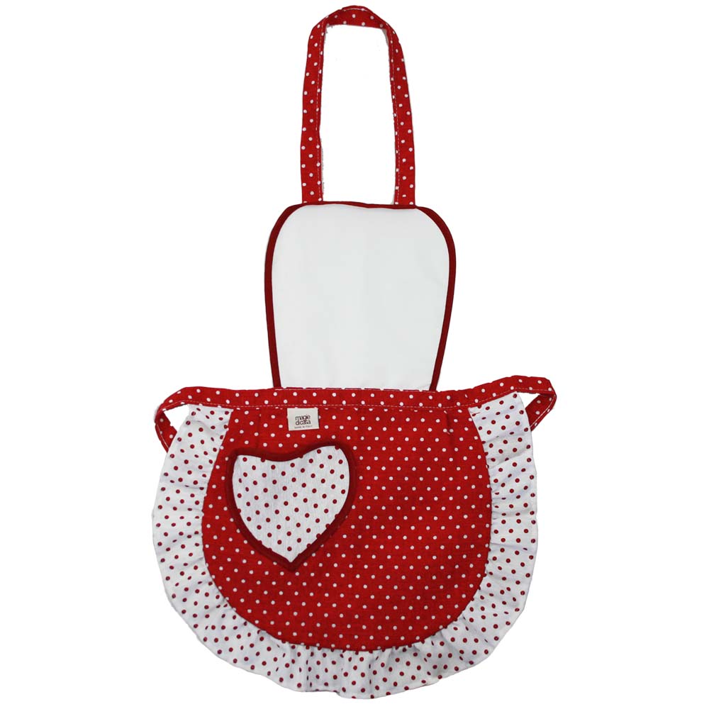Grembiule FABRIZIO BAMBINO cm.39x50 con pettorina bianca IN TESSUTO SUBLIMATICO PERSONALIZZATO - con tasca a  cuore 