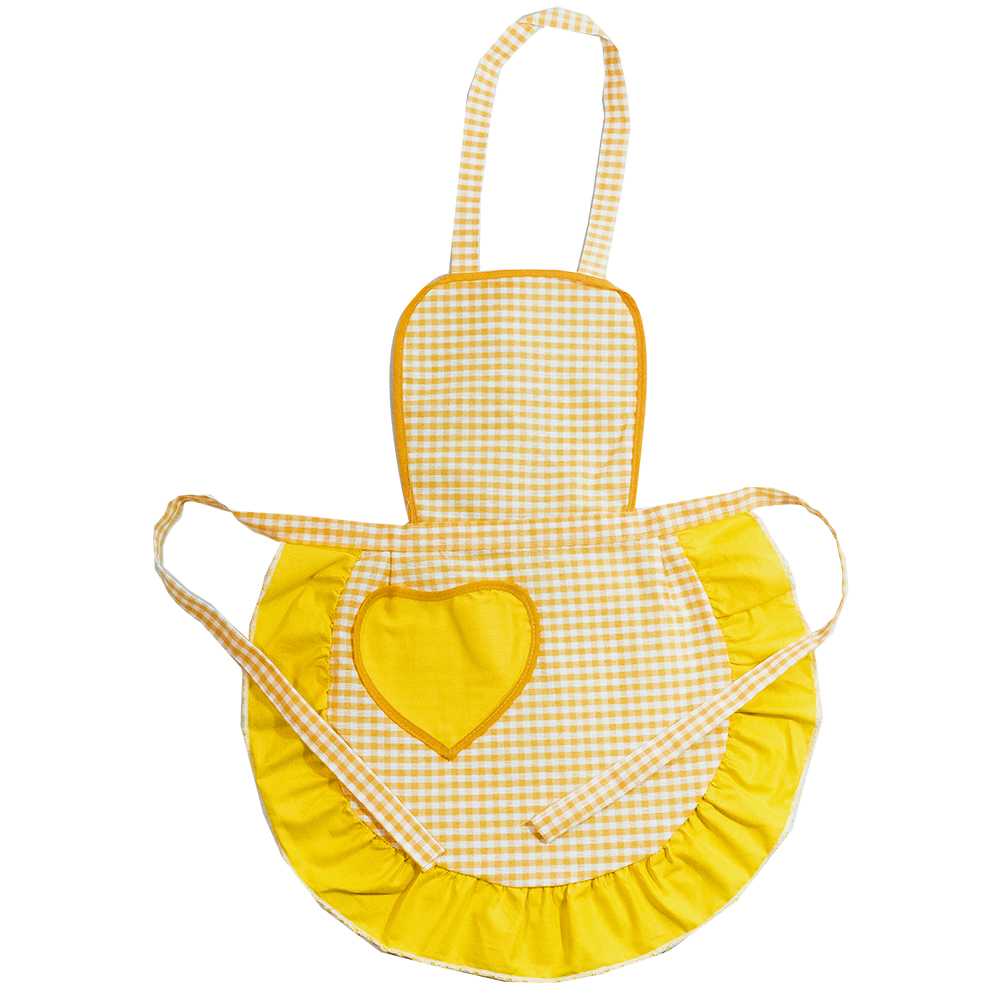 Grembiulino baby CUORICINO cm.39x50 con pettorina e tasca a forma di cuore