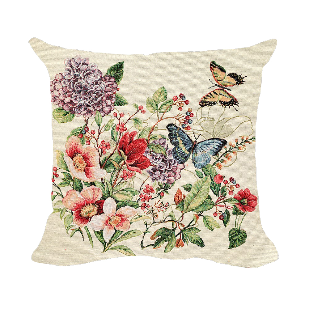 Fodera cuscino cm.45x45 GOBELIN con cerniera dis.BUTTERFLY