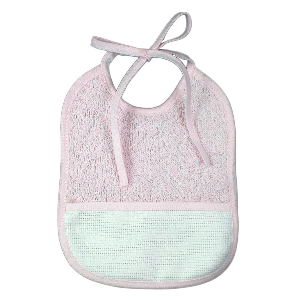 Bavaglino PLUTO cm.16x19 con tasca in etamine da ricamare