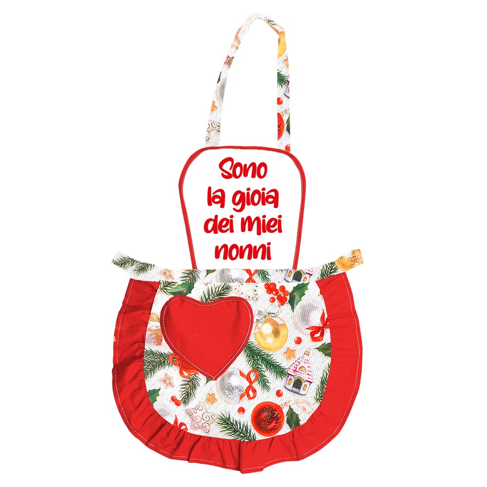 Grembiule JOY BABY con pettorina bianca IN TESSUTO SUBLIMATICO PERSONALIZZATO