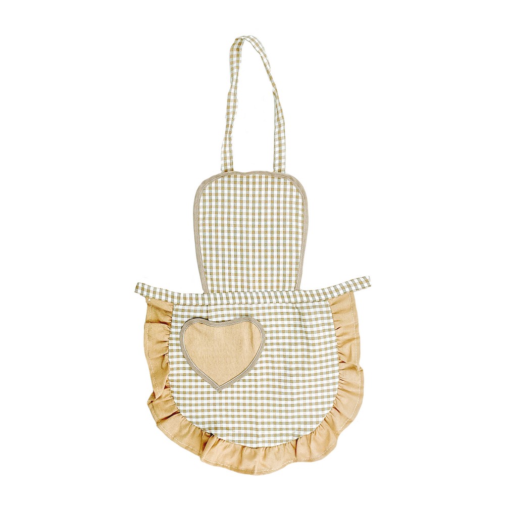 Grembiulino baby CUORICINO cm.39x50 con pettorina e tasca a forma di cuore