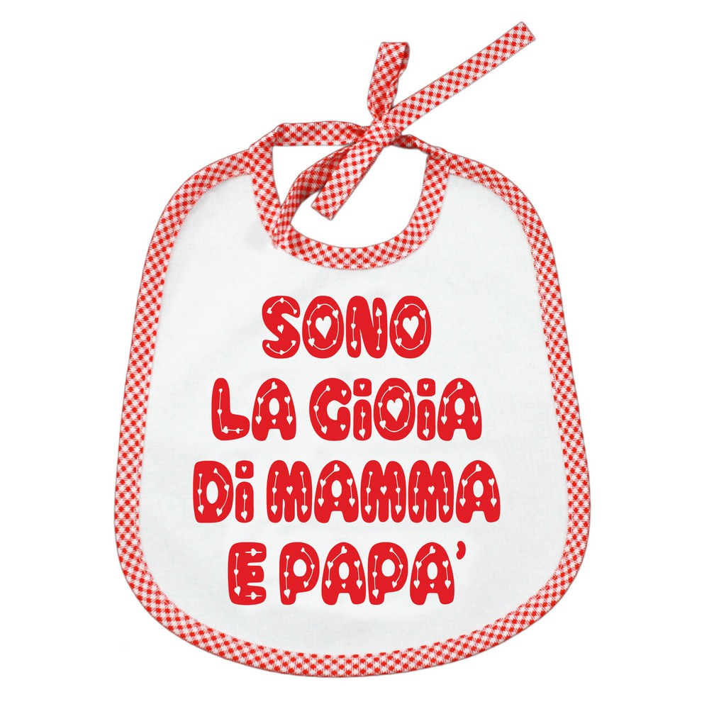 Bavaglino LE FRASI.. cm.20x24 con laccetti