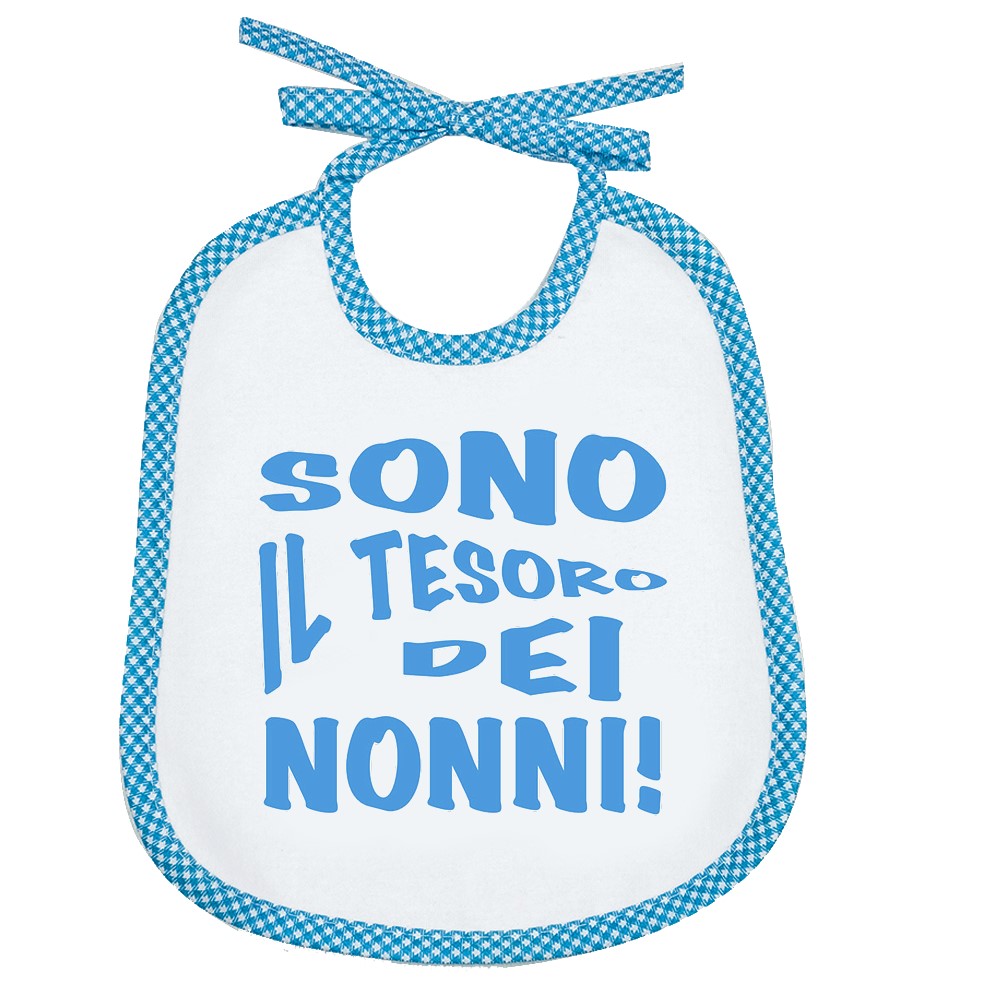 Bavaglino LE FRASI.. cm.20x24 con laccetti