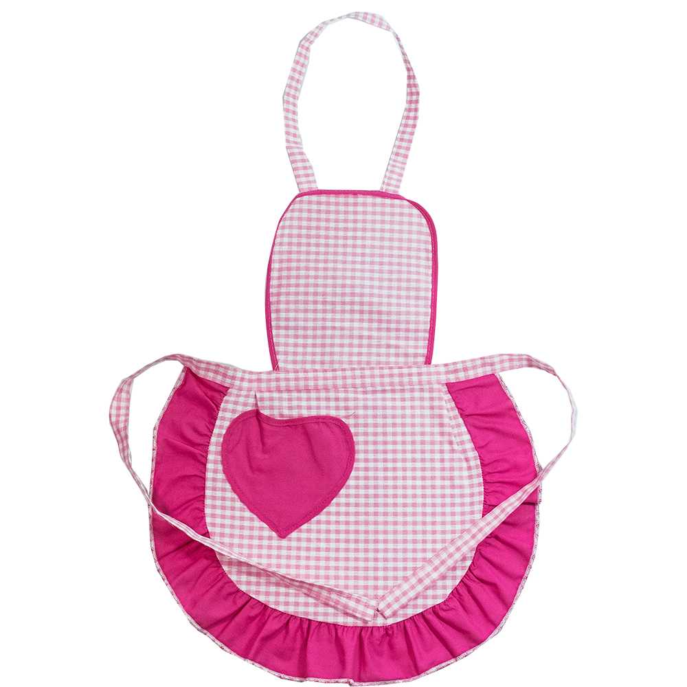 Grembiulino baby CUORICINO cm.39x50 con pettorina e tasca a forma di cuore