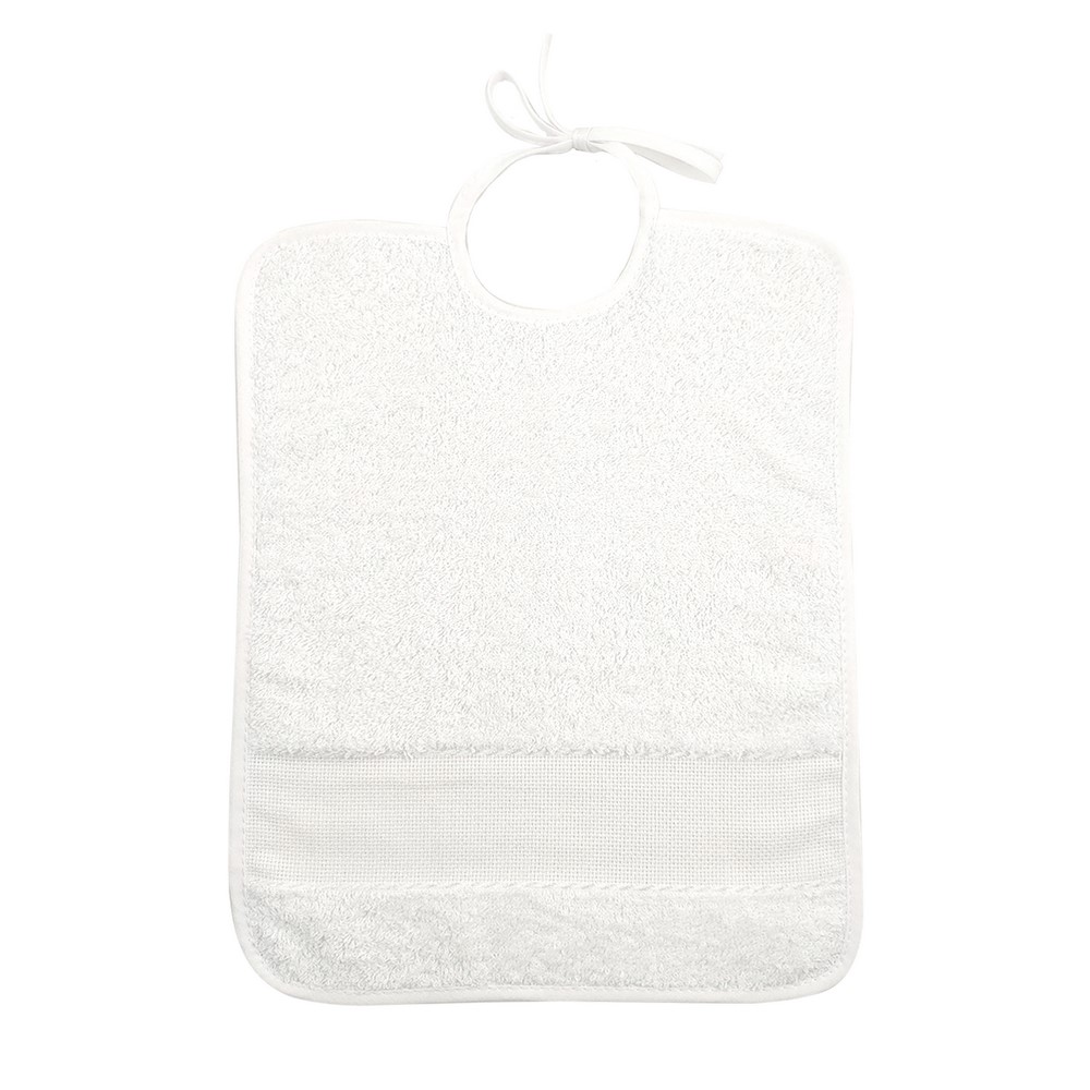 Confezione 2 bavaglini RICAMA TU cm.25x32 con laccetti da ricamare