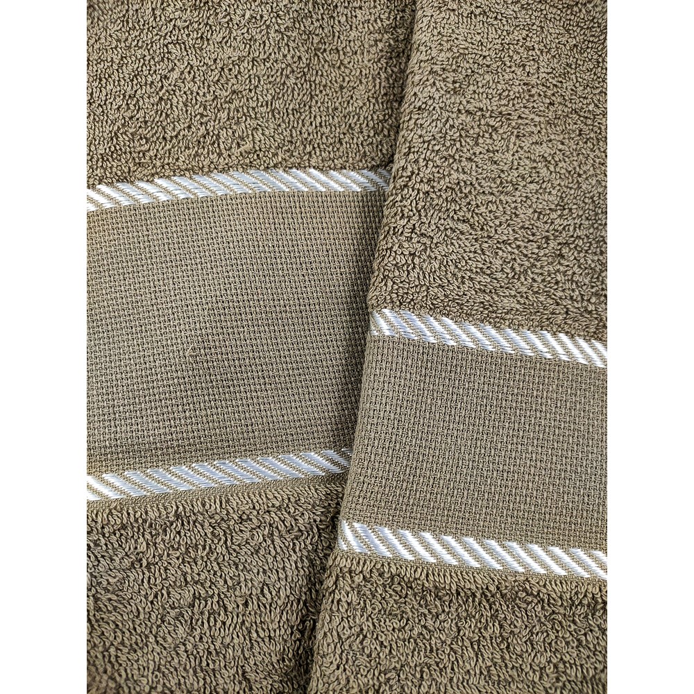 Coppietta spugna RICAMA TU:asciugamano+ospite con banda in etamine da ricamare